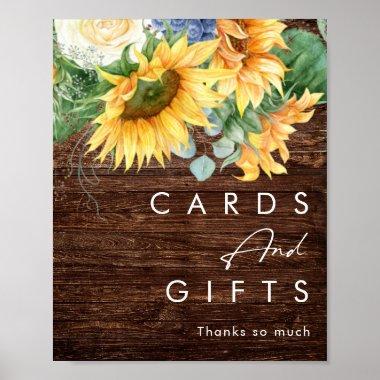 Bold Country Sunflower | Wood Invitations and Gifts Poster