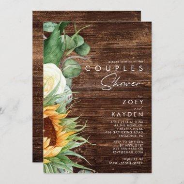 Bold Country Sunflower | Wood Couples Shower Invitations