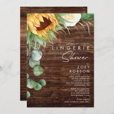 Bold Country Sunflower | Wood Lingerie Shower Invitations