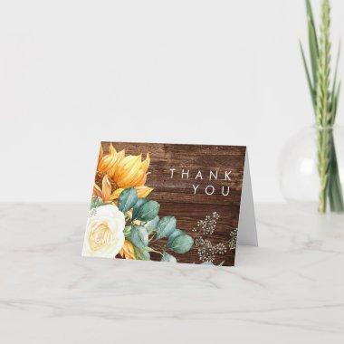 Bold Country Sunflower | Wood Thank You Invitations