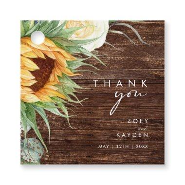 Bold Country Sunflower | Wood Thank You Favor Tags