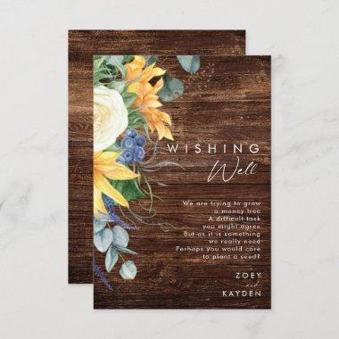 Bold Country Sunflower | Wood Wishing Well Enclosure Invitations