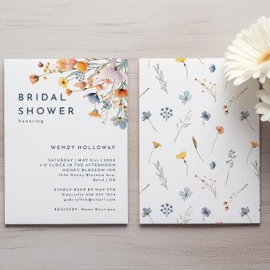 Bold Elegant Floral Bridal Shower Invitations