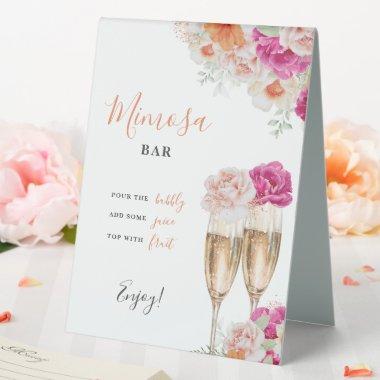 Bold Floral Mimosa Bar Bridal Shower Table Sign