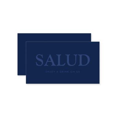 Bold Font "Salud" Spanish Free Drinks Ticket Enclosure