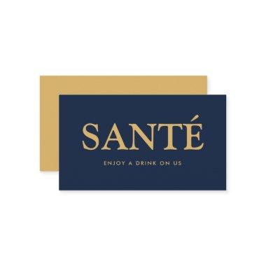 Bold Font "Santé" French Free Drinks Ticket Enclosure