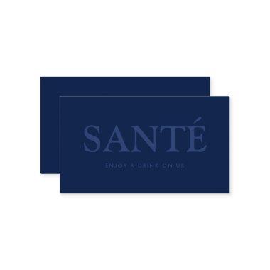 Bold Font "Santé" French Free Drinks Ticket Enclosure
