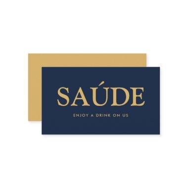 Bold Font "Saúde" Portuguese Free Drinks Ticket Enclosure