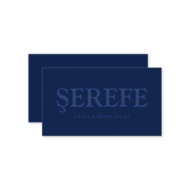 Bold Font "Şerefe" Turkish Free Drinks Ticket Enclosure