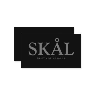 Bold Font "Skål" Nordic Free Drinks Ticket Enclosure