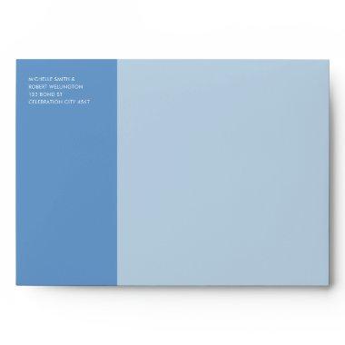 Bold Modern Color Block Blue Stripe Wedding Envelope