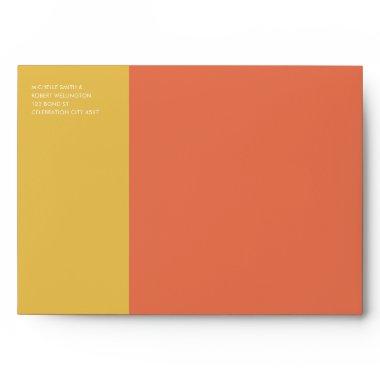 Bold Modern Color Block Burnt Sienna Wedding Envelope