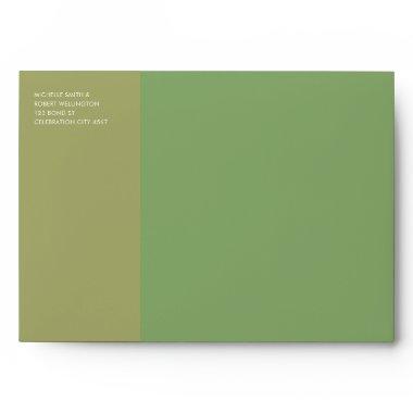 Bold Modern Color Block Sage Green Wedding Envelope