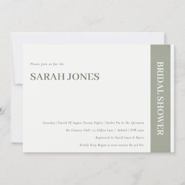 Bold Modern Grey Typography Bridal Shower Invite