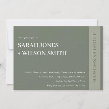 Bold Modern Grey Typography Couples Shower Invite