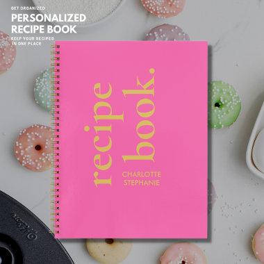 Bold Modern Pink Typography Recipe Book