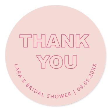 Bold Outline Thank You Sticker Label