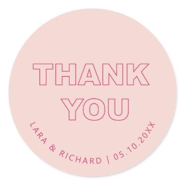 Bold Outline Thank You Sticker Label