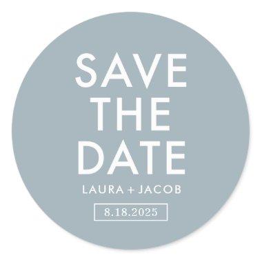 Bold Overlay Save The Date Sticker Editable Color