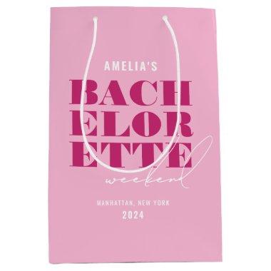 Bold Pink Bachelorette Weekend Medium Gift Bag