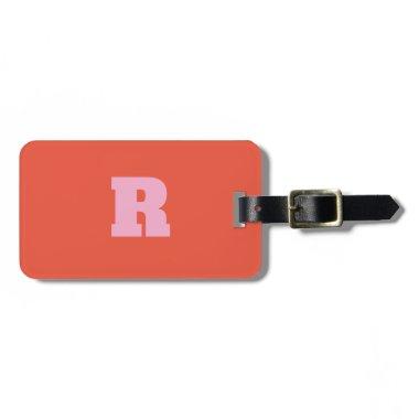 Bold Pink Orange Monogram Gift Party Favor 2025 Luggage Tag