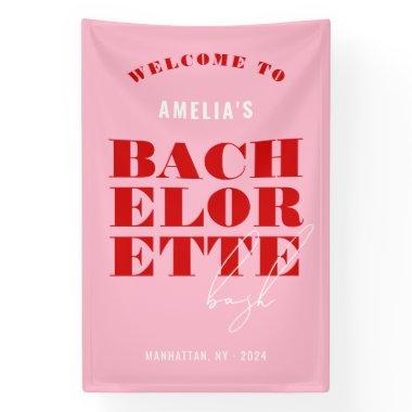 Bold Pink & Red Bachelorette Weekend Banner
