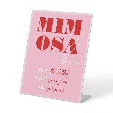 Bold Pink & Red Bachelorette Weekend Mimosa Bar Pedestal Sign