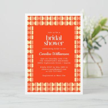 Bold Red Abstract Shapes Modern Bridal Shower Invitations