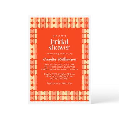 Bold Red Abstract Shapes Modern Bridal Shower Invitations