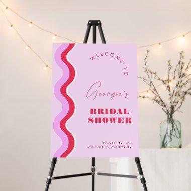 Bold Retro Wave Pink and Red  Welcome Foam Board