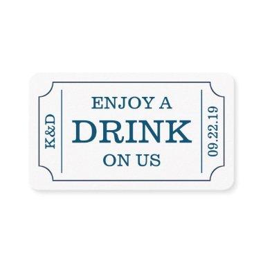 Bold Ticket Style "Enjoy A Drink On Us" Template