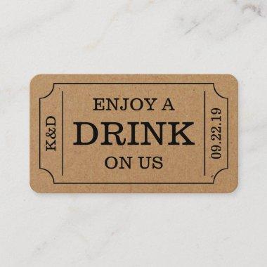 Bold Ticket Style "Enjoy A Drink On Us" Template