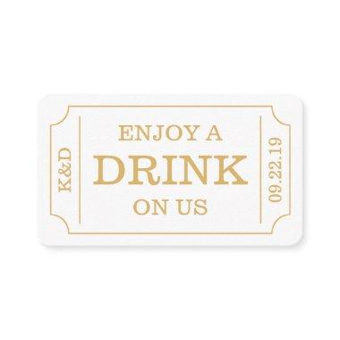 Bold Ticket Style "Enjoy A Drink On Us" Template