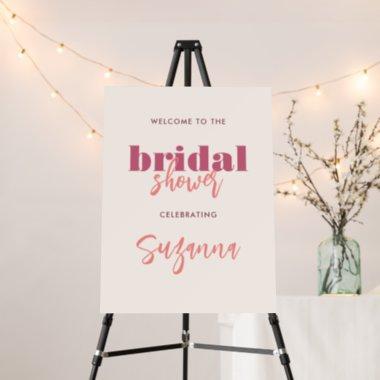 Bold Typography Pink Bridal Shower Welcome Sign
