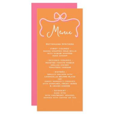 Bold Wavy Frame Bow Pink Orange Menu