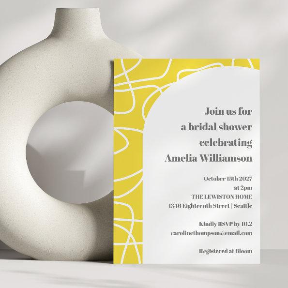 Bold Yellow Abstract Modern Line Art