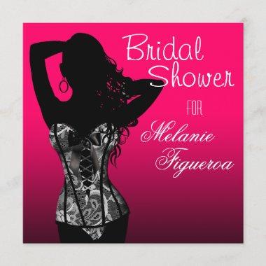 Bombshell Lingerie Lace Corset Bridal Shower Invitations