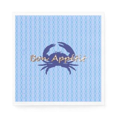 Bon-Appetite--BLUE_Crab-diamond--Celebrate Napkins