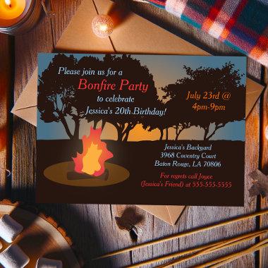 Bonfire Party Invitations