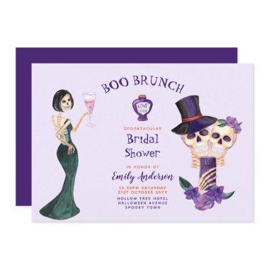 BOO BRUNCH Bridal Shower Purple Orange Halloween Invitations