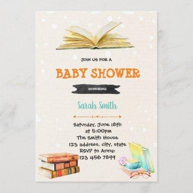Book library baby shower Invitations
