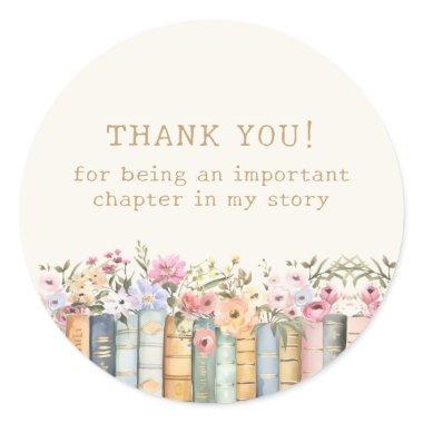 Book Theme Thank You Stickers