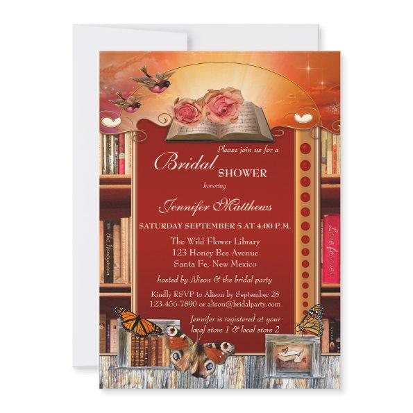 Books and Butterflies Bridal Shower Invitations