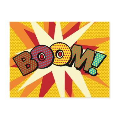 BOOM Your Message Speech Bubble Fun Retro Announcement PostInvitations