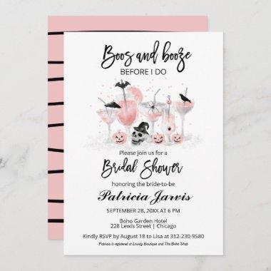 Boos And Booze Before I Do Halloween Bridal Shower Invitations