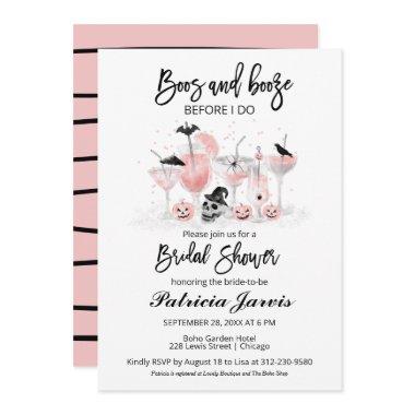 Boos And Booze Before I Do Halloween Bridal Shower Invitations