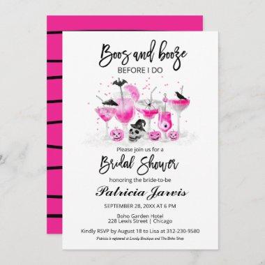Boos And Booze Before I Do Halloween Bridal Shower Invitations