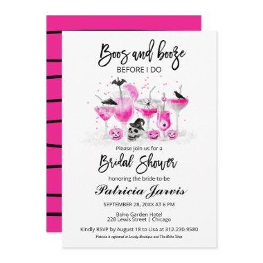 Boos And Booze Before I Do Halloween Bridal Shower Invitations