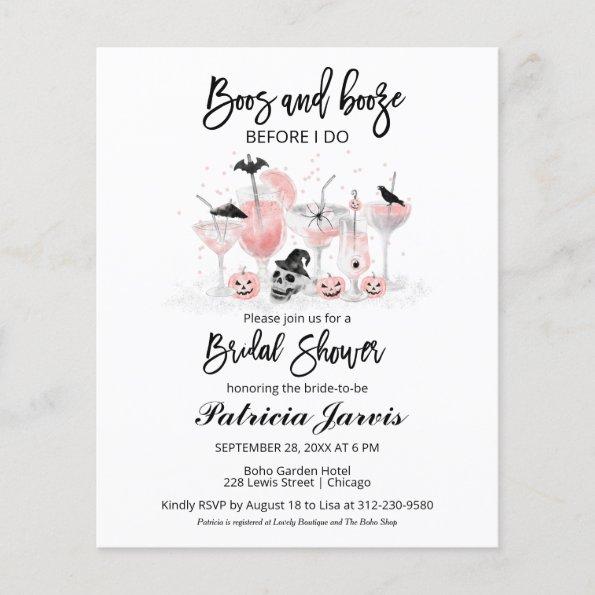 Boos And Booze Bridal Shower Budget Invitations