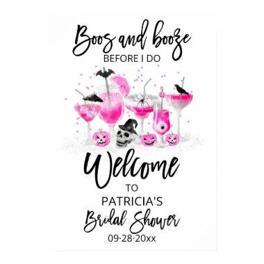 Boos And Booze Bridal Shower Welcome Sign